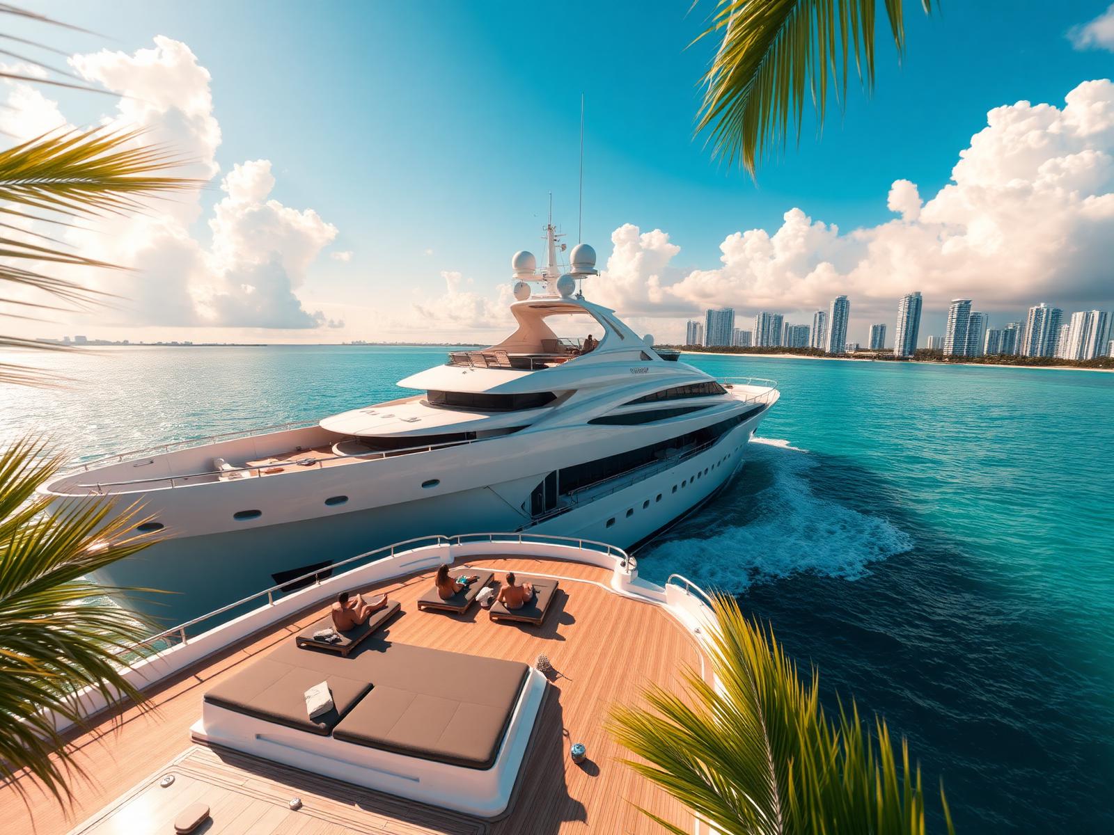 Luxury yacht cruising Miami waters
